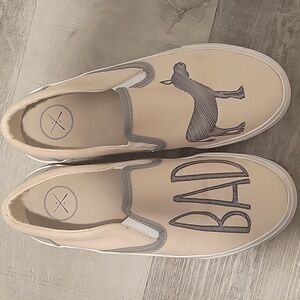 Inkkas NWT Bad Ass Slip On Shoes Espadrilles Unisex M-6 W-8 Grey Tan Donkey